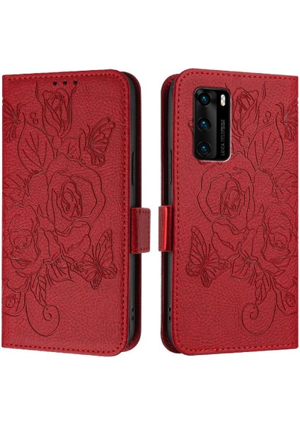 Kredi Kartı Yuvası ile Huawei P40 Için Kılıf Pu Deri Manyetik Cüzdan (Yurt Dışından) indirimleri