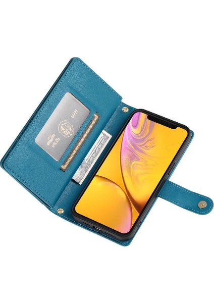 IPhone Xr Kickstand Cüzdan Bölmesi Çok Fonksiyonlu Kart Için Flip Case (Yurt Dışından) modelleri
