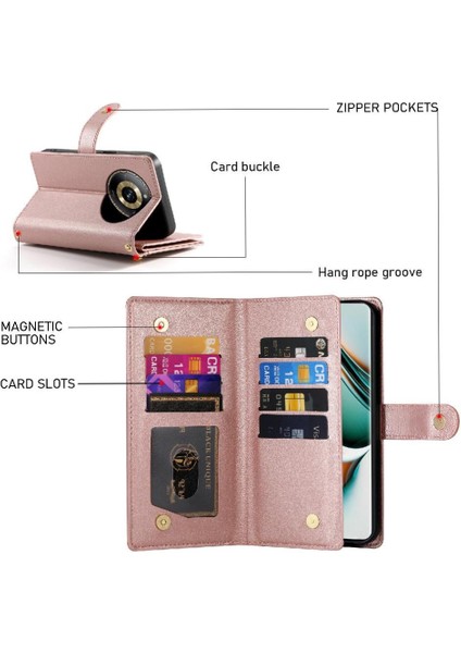 Realme 11 Pro 5g Cüzdan Bölmesi Kickstand Kart Yuvaları Için Flip Case (Yurt Dışından)