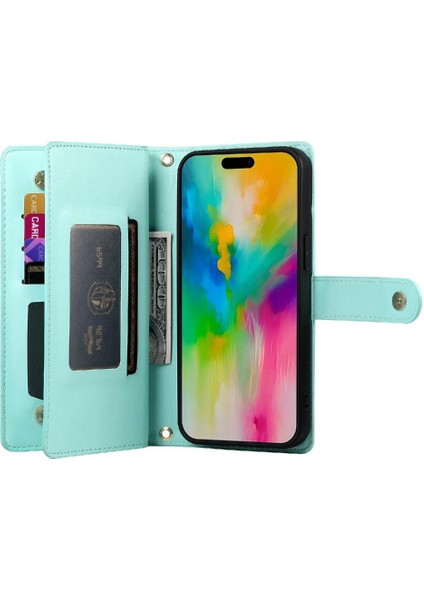 IPhone 16 Için Flip Case Pro Max Çok Fonksiyonlu Kart Yuvaları Bilek Kayışı (Yurt Dışından)