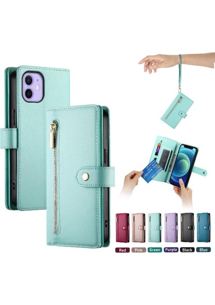 IPhone 12 Mini Bilek Kayışı Cüzdan Bölmesi Kart Yuvaları Için Flip Case (Yurt Dışından)