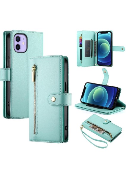 IPhone 12 Mini Bilek Kayışı Cüzdan Bölmesi Kart Yuvaları Için Flip Case (Yurt Dışından)