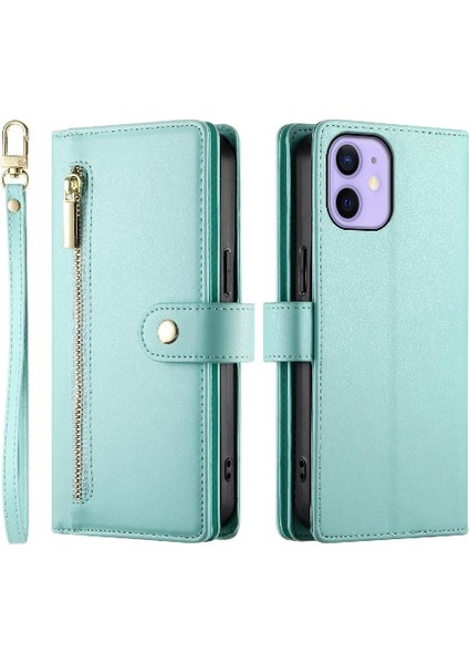 IPhone 12 Mini Bilek Kayışı Cüzdan Bölmesi Kart Yuvaları Için Flip Case (Yurt Dışından)