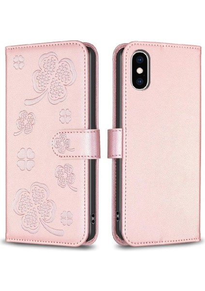 IPhone x Için Flip Case/xs Yonca Çiçek Kart Yuvaları Tutucu Kickstand Pu (Yurt Dışından)