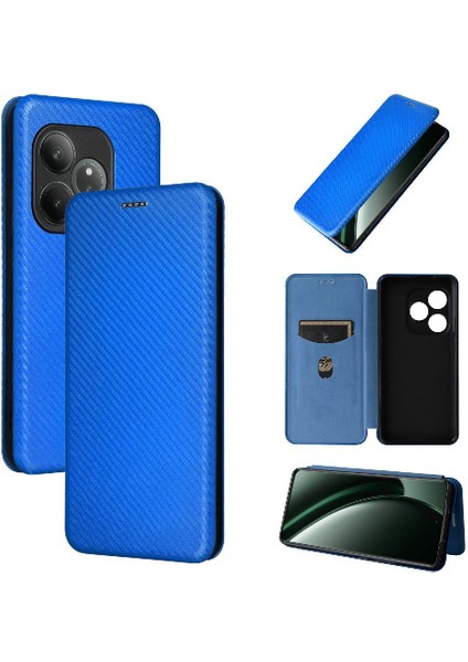 Kart Tutucu Kickstand Deri Folio Flip ile Realme Gt 6 Için Flip Case (Yurt Dışından)