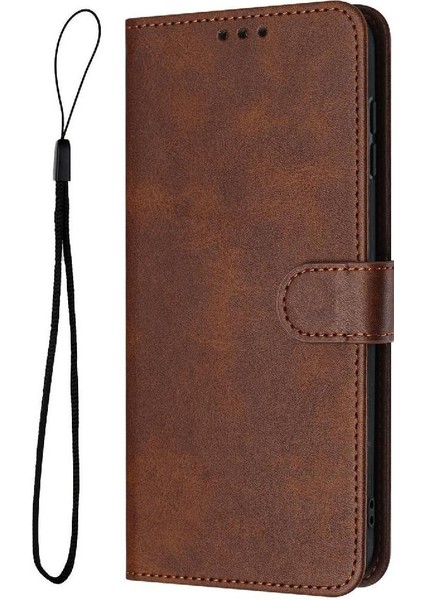 IPhone 13 Için Flip Case Pro Max Saf Renk Pu Deri Kickstand ile (Yurt Dışından)