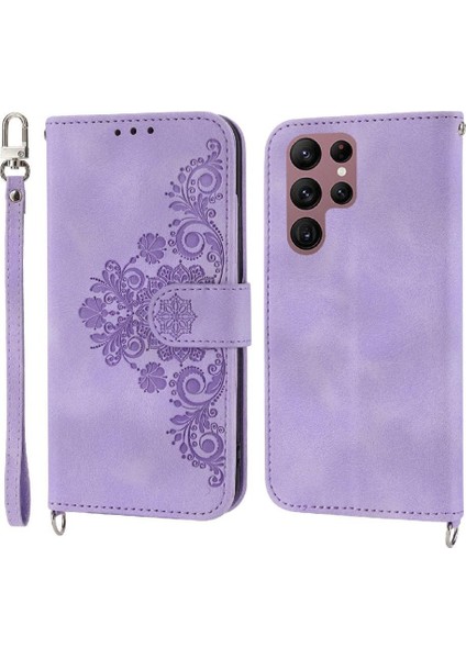 Samsung Galaxy S22 Ultra Bileklik Çoklu Kredi Kartı Için Flip Case (Yurt Dışından)