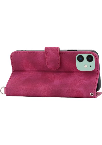Iphone 12 Mini Çoklu Kredi Kartı Yuvaları Için Flip Case Bileklik Kabartmalı (Yurt Dışından)