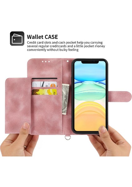 Iphone 12 Mini Çoklu Kredi Kartı Yuvaları Için Flip Case Bileklik Kabartmalı (Yurt Dışından)