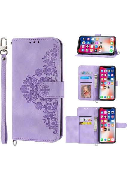 Iphone 11 X/xs Darbeye Dayanıklı Kabartmalı Çoklu Kredi Kartı Için Flip Case (Yurt Dışından)