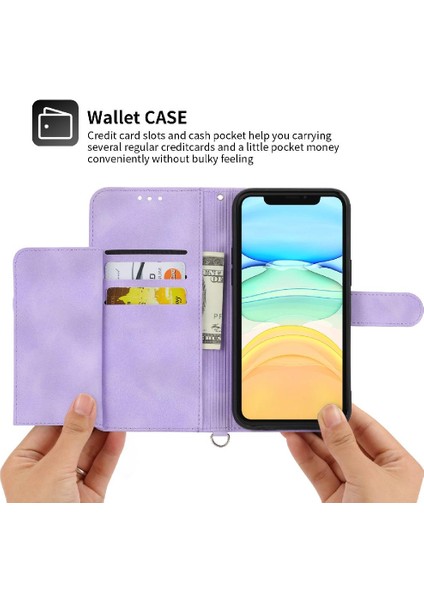 Iphone 11 Pro Max Çoklu Kredi Kartı Yuvaları Bileklik Için Flip Case (Yurt Dışından)