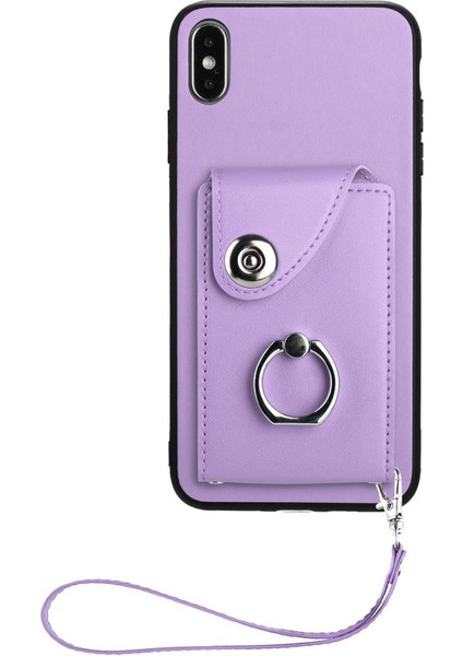 Iphone X/xs Koruyucu Kapak Deri Kart Yuvası Tutucular El Kayışı (Yurt Dışından)