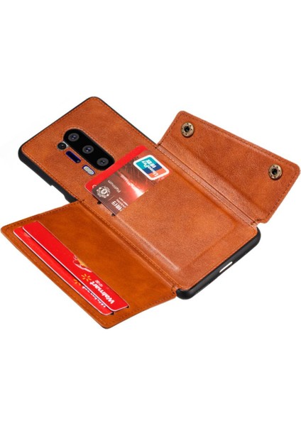 Oneplus 8 Pro Cüzdan Kılıf Için Cüzdan Kılıf Kickstand Kart Tutucu Darbeye (Yurt Dışından)