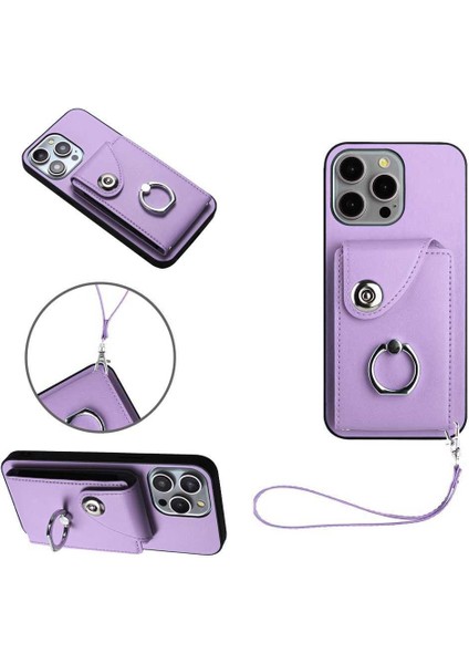 Iphone 15 Için Kılıf Pro Deri Koruyucu Kapak Kart Yuvası Tutucular El (Yurt Dışından)