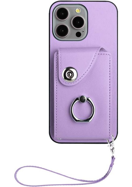 Iphone 15 Için Kılıf Pro Deri Koruyucu Kapak Kart Yuvası Tutucular El (Yurt Dışından)