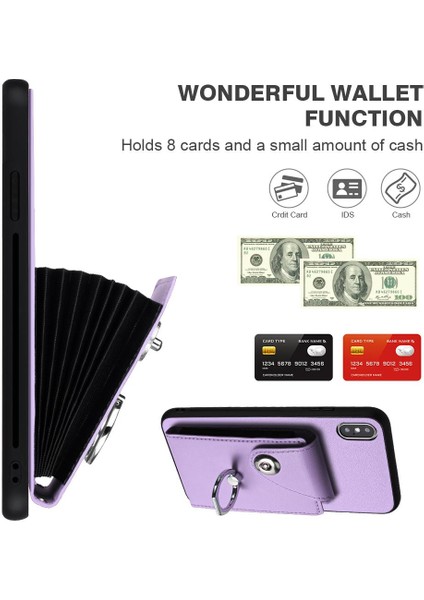 Iphone X/xs Koruyucu Kapak Deri Kart Yuvası Tutucular El Kayışı (Yurt Dışından)