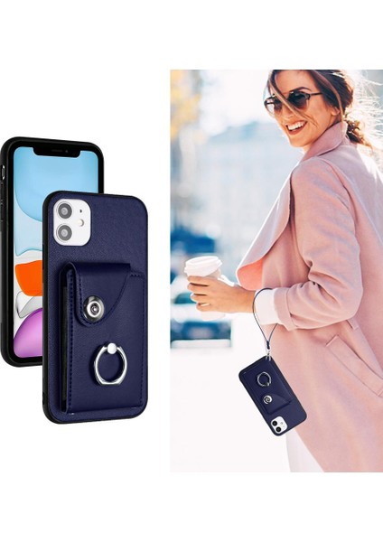 Iphone 12 Için Kılıf Mini Deri El Kayışı Kart Yuvası Tutucular Koruyucu (Yurt Dışından)