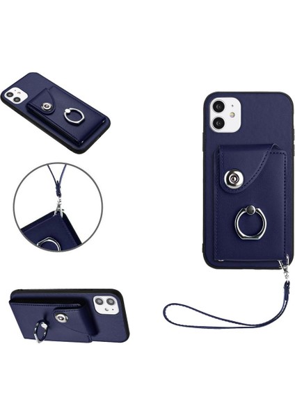 Iphone 12 Için Kılıf Mini Deri El Kayışı Kart Yuvası Tutucular Koruyucu (Yurt Dışından)