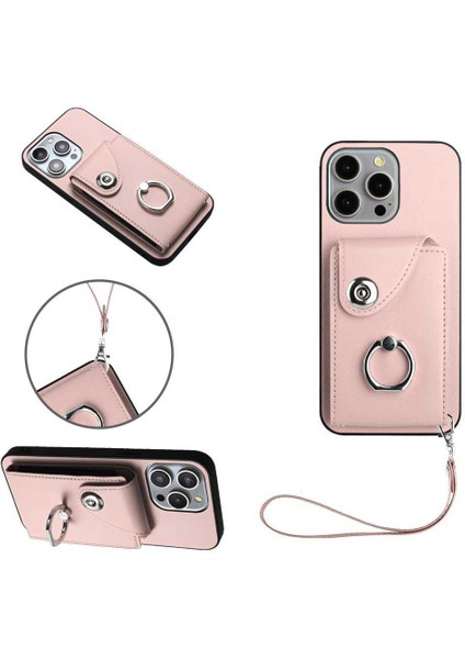 Iphone 15 Için Kılıf Pro Deri Koruyucu Kapak Kart Yuvası Tutucular El (Yurt Dışından)