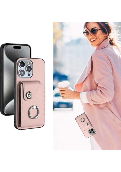 Iphone 15 Için Kılıf Pro Deri Koruyucu Kapak Kart Yuvası Tutucular El (Yurt Dışından)