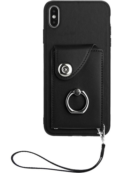 Iphone X/xs Koruyucu Kapak Deri Kart Yuvası Tutucular El Kayışı (Yurt Dışından)