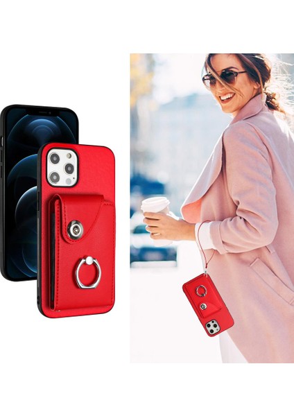 Iphone 13 Için Kılıf Pro Max Deri Kart Yuvası Sahipleri Koruyucu Kapak (Yurt Dışından)