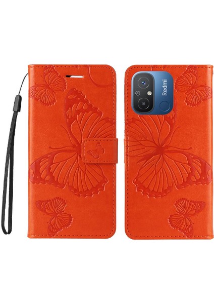 Kart ile Xiaomi Redmi 12C Manyetik Kapak Darbeye Kapak Için Flip Case (Yurt Dışından)