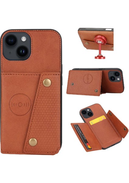Iphone 15 Için Cüzdan Durumda Artı Cüzdan Durumda Kickstand Darbeye Koruyucu (Yurt Dışından)