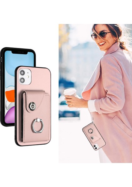 Iphone 12 Için Kılıf Mini Deri El Kayışı Kart Yuvası Tutucular Koruyucu (Yurt Dışından)