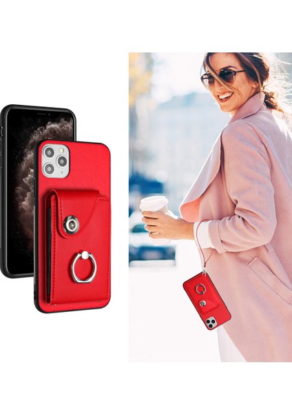 Iphone 11 Için Kılıf Pro Max El Kayışı Koruyucu Kapak Kart Yuvası Tutucular (Yurt Dışından)