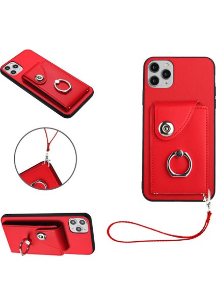Iphone 11 Için Kılıf Pro Max El Kayışı Koruyucu Kapak Kart Yuvası Tutucular (Yurt Dışından)