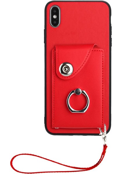 Iphone X/xs Koruyucu Kapak Deri Kart Yuvası Tutucular El Kayışı (Yurt Dışından)
