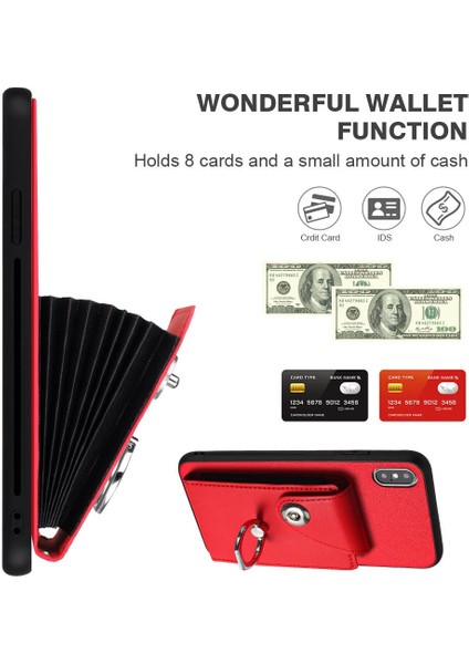Iphone X/xs Koruyucu Kapak Deri Kart Yuvası Tutucular El Kayışı (Yurt Dışından)