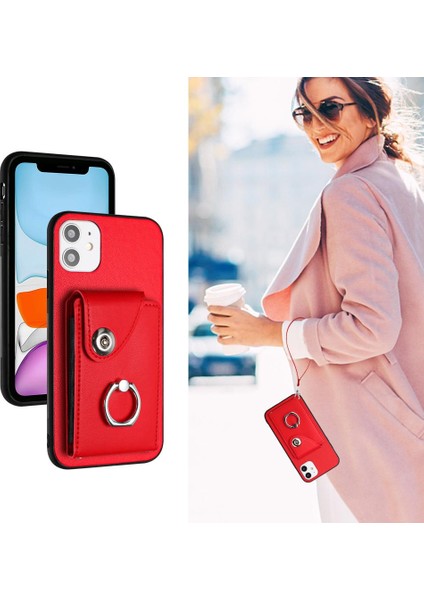 Iphone 12 Için Kılıf Mini Deri El Kayışı Kart Yuvası Tutucular Koruyucu (Yurt Dışından)