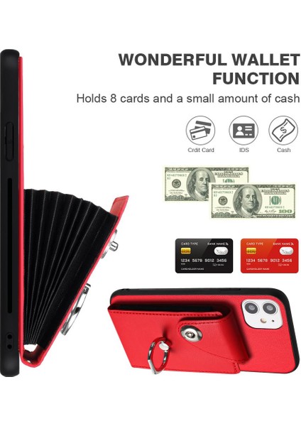 Iphone 12 Için Kılıf Mini Deri El Kayışı Kart Yuvası Tutucular Koruyucu (Yurt Dışından)