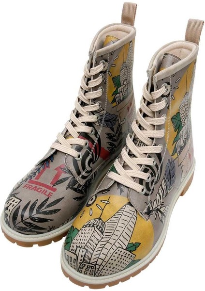 Kadın Vegan Deri Çok Renkli Uzun Bot - Fragile Tasarım