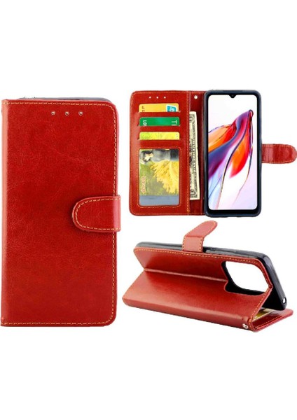 Xiaomi Redmi 12C Manyetik Kapatma Kickstand Pu Deri Kart Için Flip Case (Yurt Dışından)