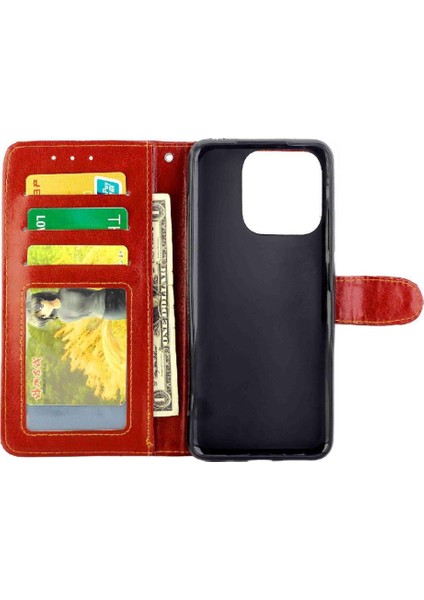 Xiaomi Redmi 12C Manyetik Kapatma Kickstand Pu Deri Kart Için Flip Case (Yurt Dışından)