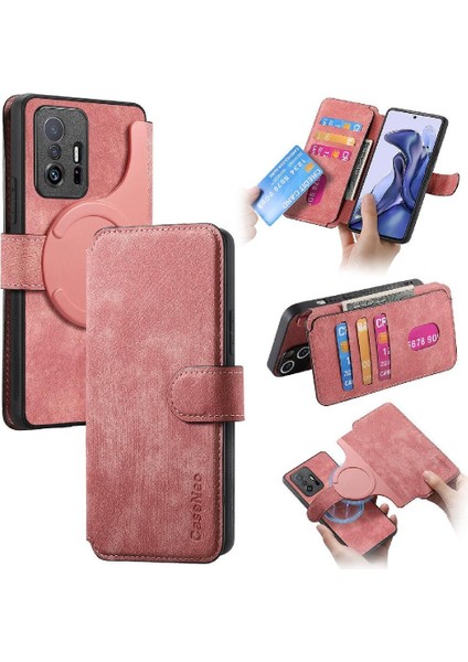 Xiaomi 11T Retro Cüzdan Mıknatıs Koruyucu Malzeme Için Flip Case Kart Standı (Yurt Dışından)