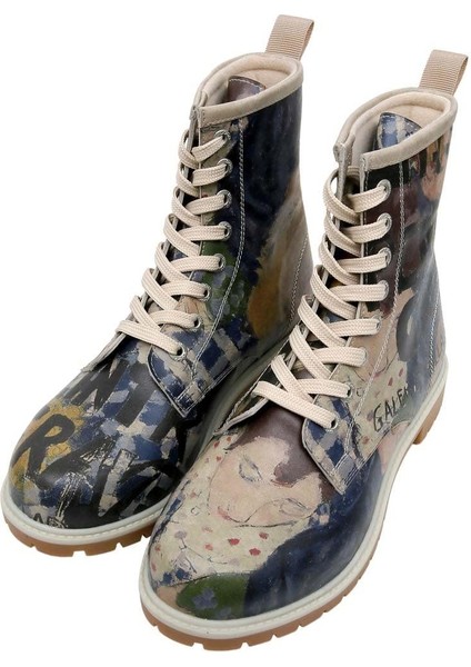 Kadın Vegan Deri Çok Renkli Uzun Bot - Les Peintres Tasarım