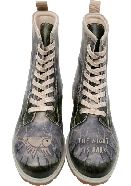 Kadın Vegan Deri Gri Uzun Bot - The Night is Dark Tasarım fiyatları