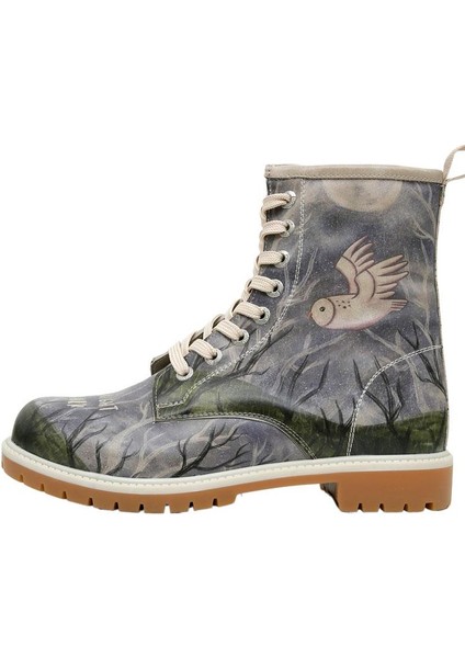 Kadın Vegan Deri Gri Uzun Bot - The Night is Dark Tasarım modelleri