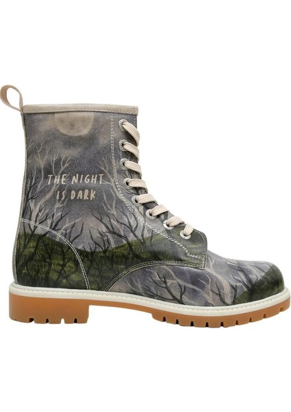 Kadın Vegan Deri Gri Uzun Bot - The Night is Dark Tasarım fırsatları