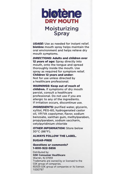 Dry Mouth Nemlendiric Ağız Bakım Spreyi 44.3ml fiyatları