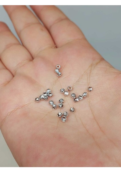 Rodyum Kaplama Boncuk Ara Malzeme 2.5mm/10 Adet (52480)