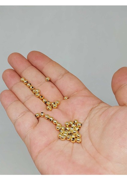 Altın Kaplama Boncuk Ara Malzeme 4mm/10 Adet (52470)