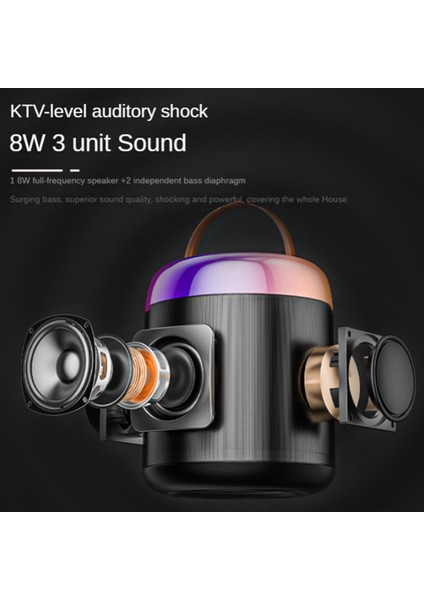 Mikrofon Bluetooth Hoparlör Ulusal Şarkı Söyleyen Ev Ktv Taşınabilir Dış Mekan Ses Sistemi (Siyah) (Yurt Dışından)