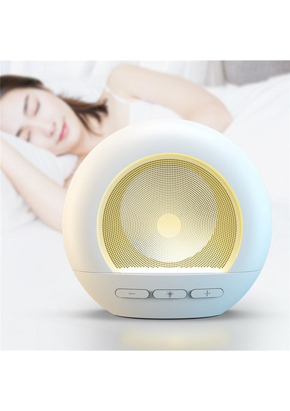 Taşınabilir Bluetooth Hoparlör Kablosuz Bas Sütunu Renkli Gece Lambası Yaratıcı Masa Lambası Iyi Uyku Kablosuz Radyo (Beyaz) (Yurt Dışından)