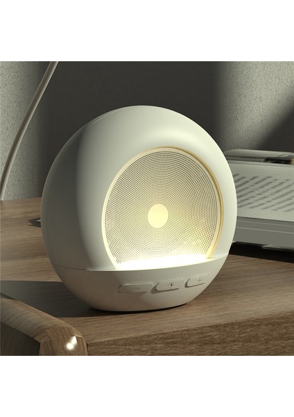 Taşınabilir Bluetooth Hoparlör Kablosuz Bas Sütunu Renkli Gece Lambası Yaratıcı Masa Lambası Iyi Uyku Kablosuz Radyo (Beyaz) (Yurt Dışından)