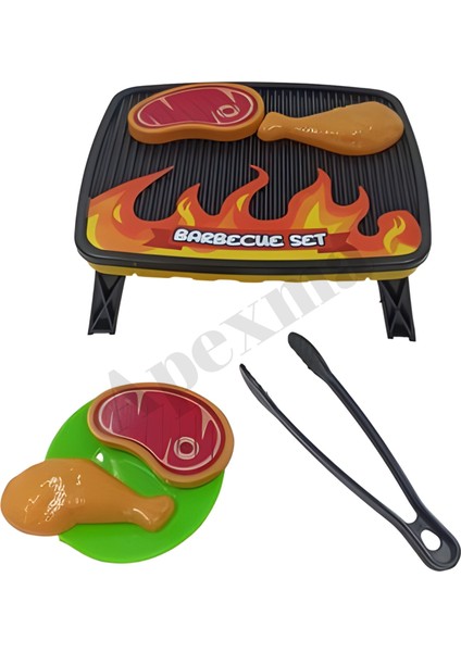 Oyuncak Barbekü Mangal Seti - Eğlenceli Izgara Barbekü Set - Mangal Kızartma Oyun Seti